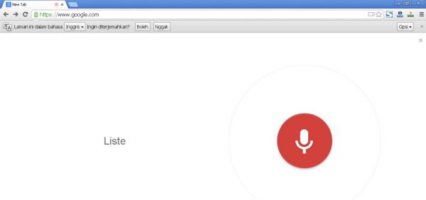 Pengucapan pada pencarian suara di Google Chrome