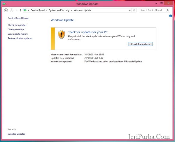 Cek Windows Update Di Windows 8.1