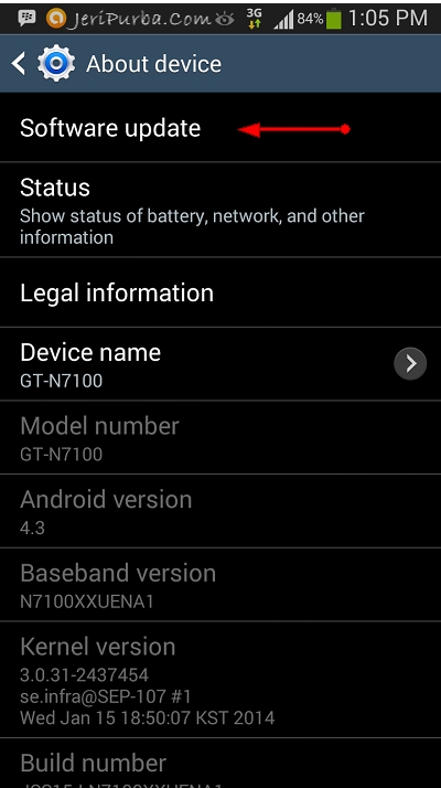 Menu About Device di Pengaturan Hp Samsung