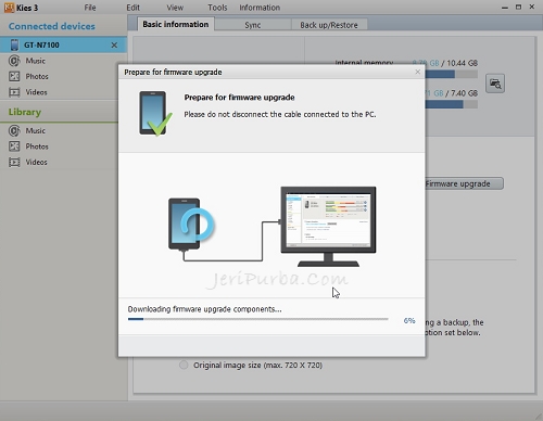 Proses Upgrade Android KitKat Dari Samsung Kies Berjalan
