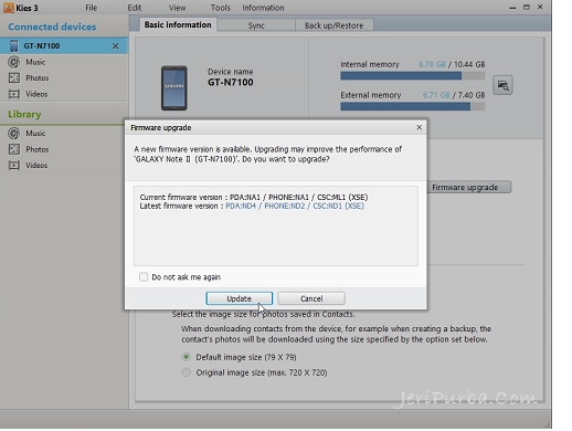 Update Android KitKat Melalui Samsung Kies