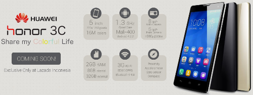 Preorder dan Harga Huawei Honor 3C Di Indonesia