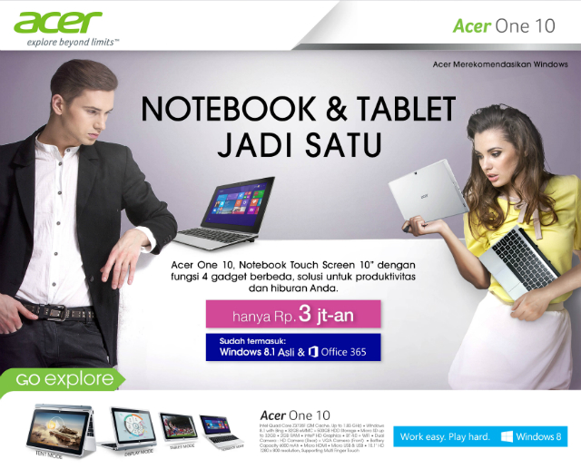 Spesifikasi dan Harga Acer One 10